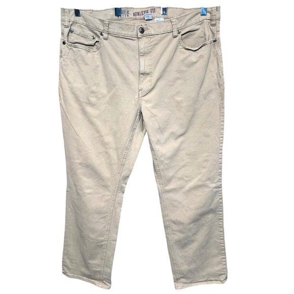 True Nation Athletic Fit Khaki Pants Men's Size 46x32 Cotton Blend Straight Leg - Picture 1 of 16